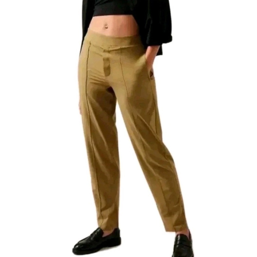 Athleta Vienna Slim Pant Olive Green Stretch High Rise Career Trousers Size 4
